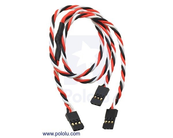 画像1: Twisted Servo Y Splitter Cable 12" Female - 2x Female (1)