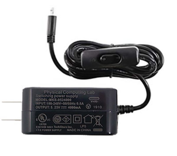ラズパイ4用 USB電源アダプター 5V/3A 1.5m Type C